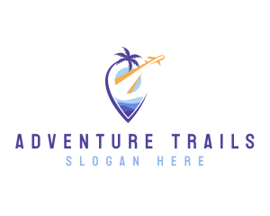 Tourism Getaway Pin logo design