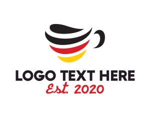 Latte - Germany Stripe Cafe logo design
