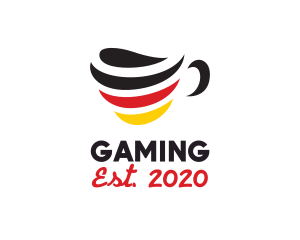 Caffeine - Germany Stripe Cafe logo design