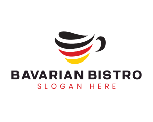 German - Germany Stripe Cafe logo design