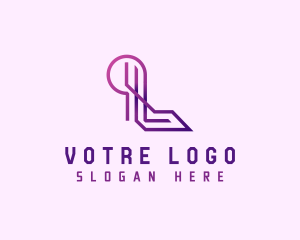 Letter L - Cyber Tech Programming logo design