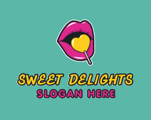 Sweet Lollipop Lips logo design