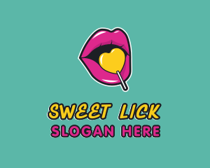 Sweet Lollipop Lips logo design