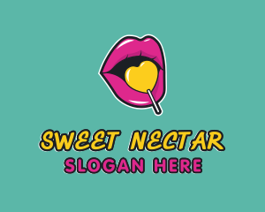 Sweet Lollipop Lips logo design