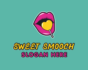 Kiss - Sweet Lollipop Lips logo design