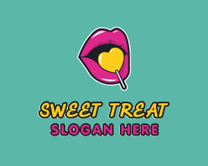 Sweet Lollipop Lips logo design