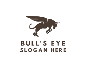Winged Charging Bull Trading logo design