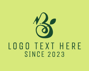 Produce - Leaf Vine Letter B logo design