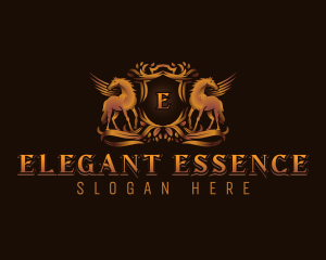 Elegant Pegasus Crest logo design