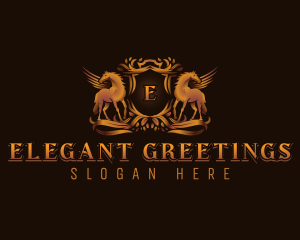 Elegant Pegasus Crest logo design