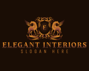 Elegant Pegasus Crest logo design