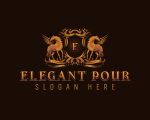 Elegant Pegasus Crest logo design