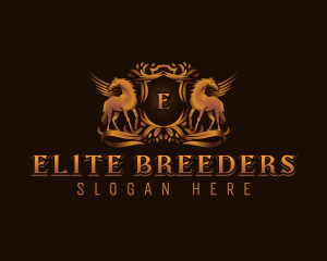 Elegant Pegasus Crest logo design