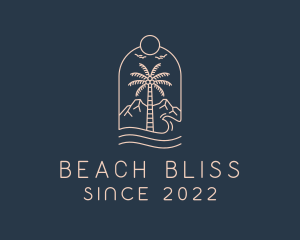 Swimwear - Tropical Coconut Tree Beach logo design