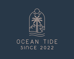 Tide - Tropical Coconut Tree Beach logo design