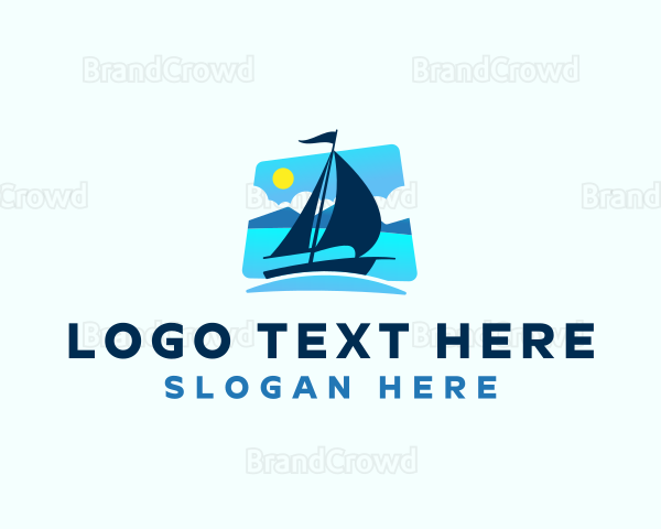 Ocean Sail Boat Logo