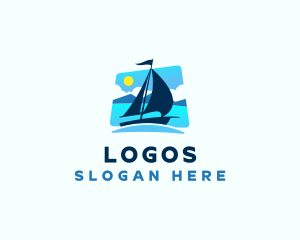 Vacation - Ocean Sail Boat logo design