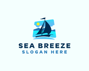 Ocean Sail Boat logo design