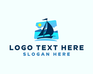 Travel - Ocean Sail Boat logo design