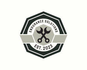 Wrench Mechanic Badge logo design