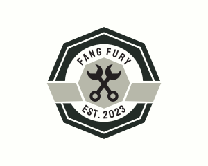 Wrench Mechanic Badge logo design