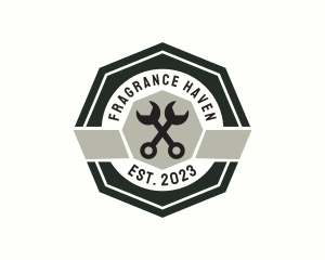 Wrench Mechanic Badge logo design