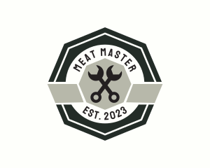 Wrench Mechanic Badge logo design