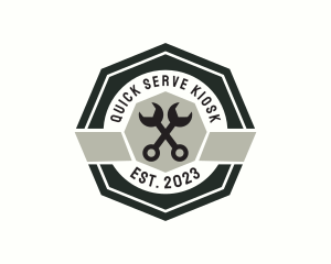 Wrench Mechanic Badge logo design