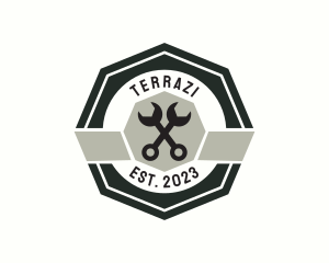 Wrench Mechanic Badge logo design