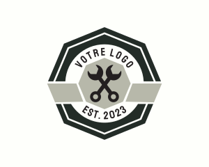 Badge - Wrench Mechanic Badge logo design