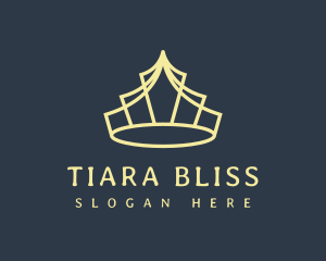 Minimalist Golden Tiara logo design