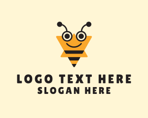 Honey Bee - Star Bee Insect logo design