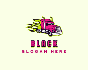 Trailer - Flame Truck Logistics logo design