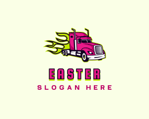 Driver - Flame Truck Logistics logo design