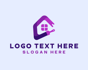 Purple - Paint Brush House logo design