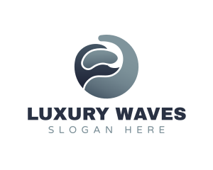 Abstract Wave Globe logo design