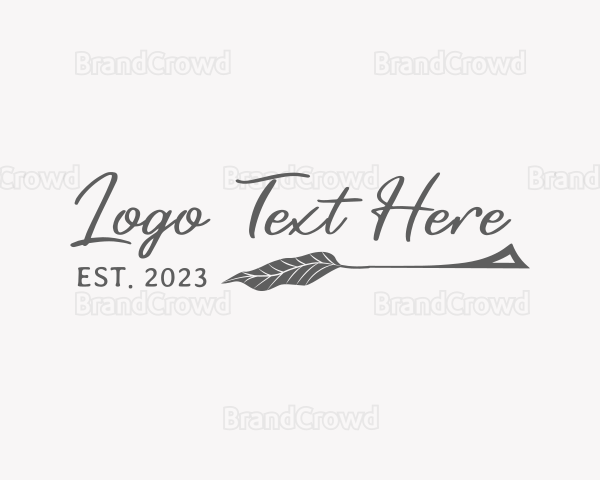 Leaf Banner Wordmark Logo