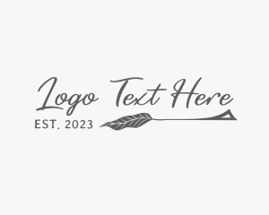 Leaf Banner Wordmark Logo