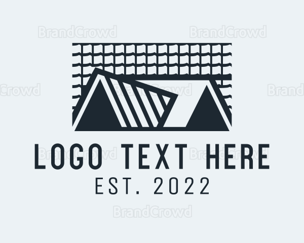 House Roof Tile Construction Logo