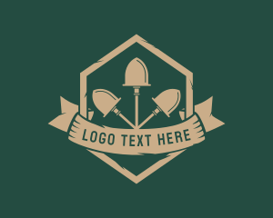 Shovel Landscape Tool Shield Logo