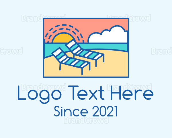 Summer Beach Sunbathing Logo
