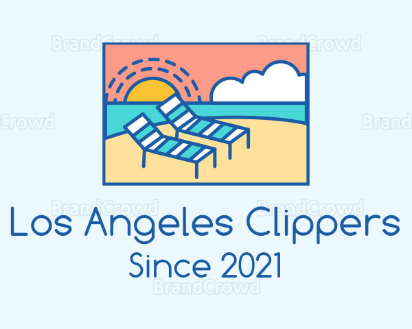 Summer Beach Sunbathing Logo