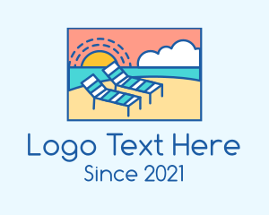 Trip - Summer Beach Sunbathing logo design