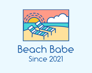 Summer Beach Sunbathing logo design