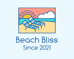 Summer Beach Sunbathing logo design