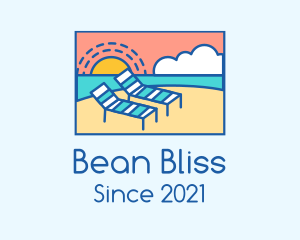 Summer Beach Sunbathing logo design