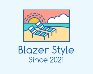 Summer Beach Sunbathing logo design