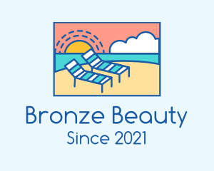 Summer Beach Sunbathing logo design