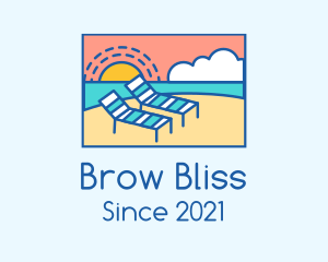 Summer Beach Sunbathing logo design