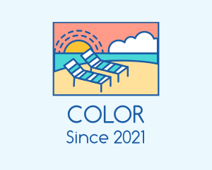 Island - Summer Beach Sunbathing logo design